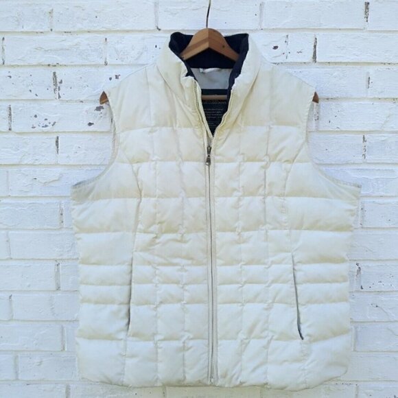 Eddie Bauer Cream Premium Goose Down Vest Size XXL - Picture 4 of 6